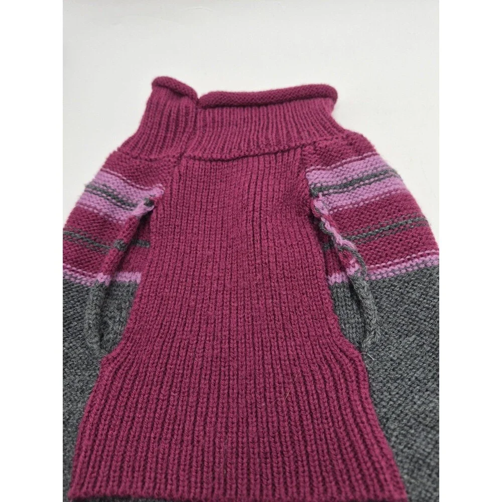 Eddie Bauer Pet Dog Coat Cable Knit Sweater Small Pink & Gray